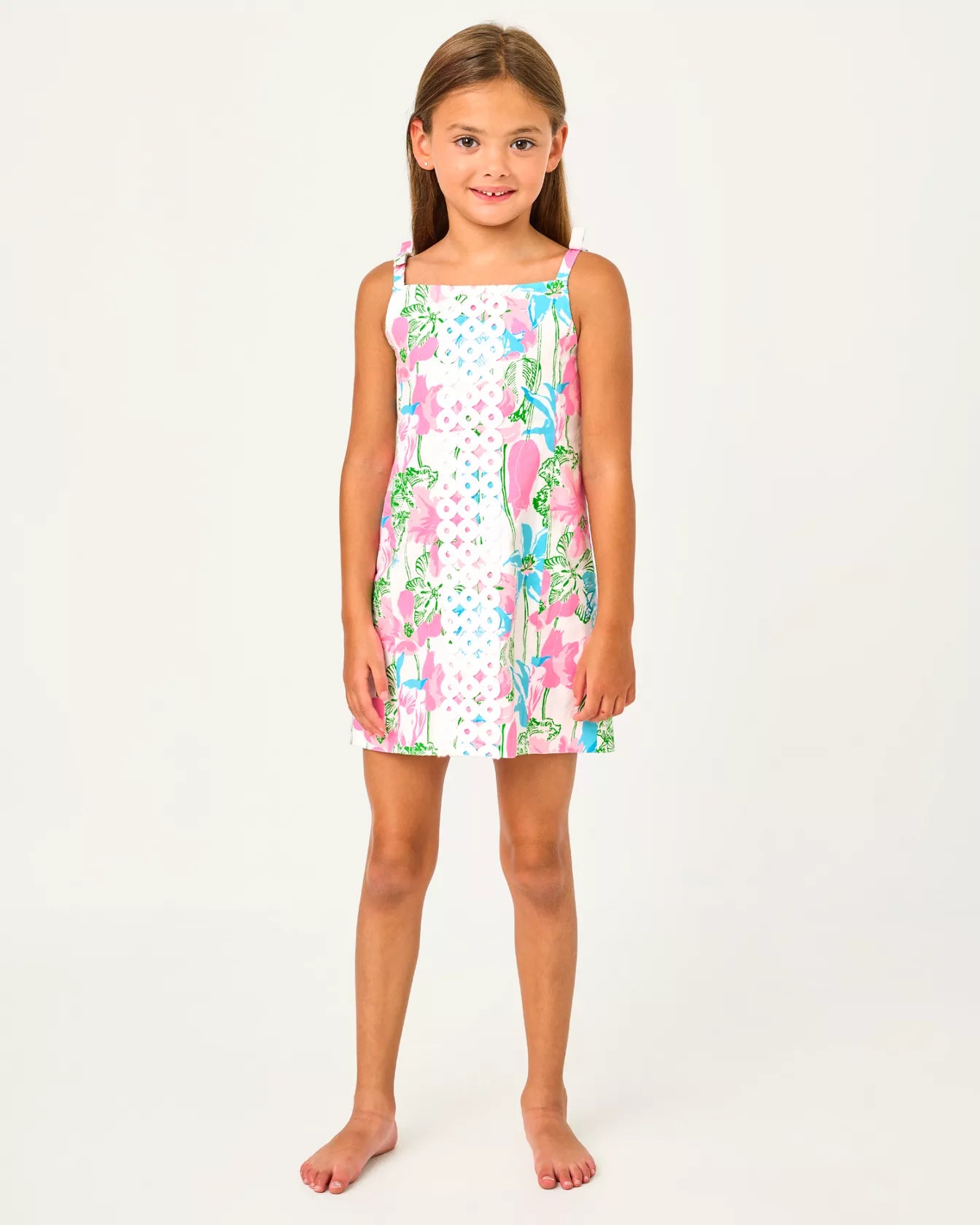 Mini Delores Dress Resort White Viney Liney