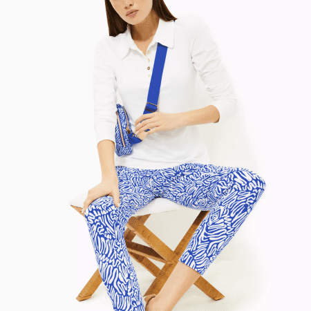 FRIDA SCALLOP POLO LONG SLEEVE UPF 50 RESORT WHITE