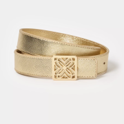 LP SKINNY LEATHER LOGO BE GOLD METALLIC