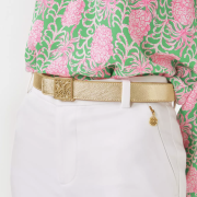 LP SKINNY LEATHER LOGO BE GOLD METALLIC