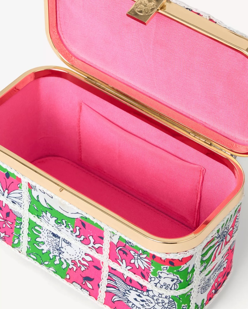 Millie Bamboo Top Handle Bag Cherry Blossom Pink Lil Chicken Check