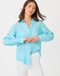 Sea View Button Down Shirt Capri Blue Saint Tropez Stripe