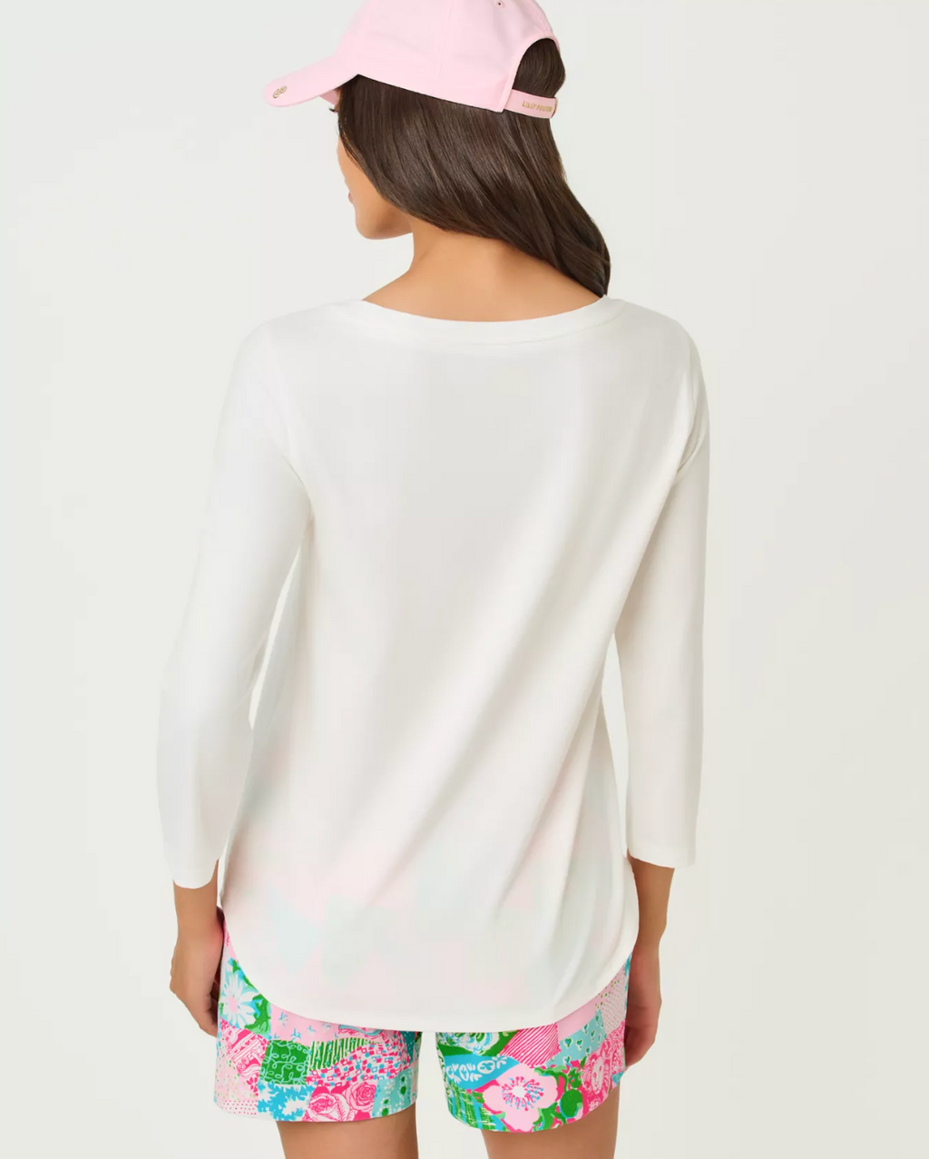 Key West 3/4 Sleeve Top Resort White