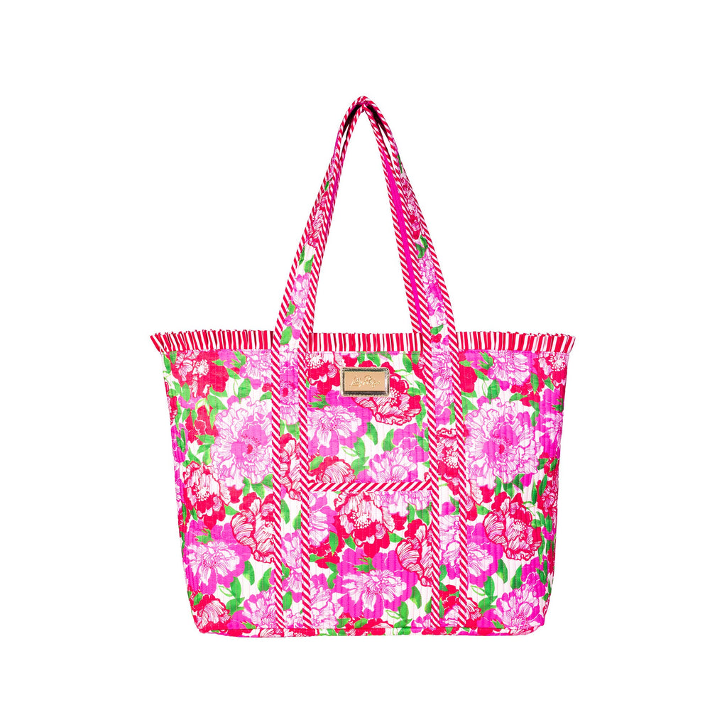 Quilted Ruffle Tote, Maggies Bouquet