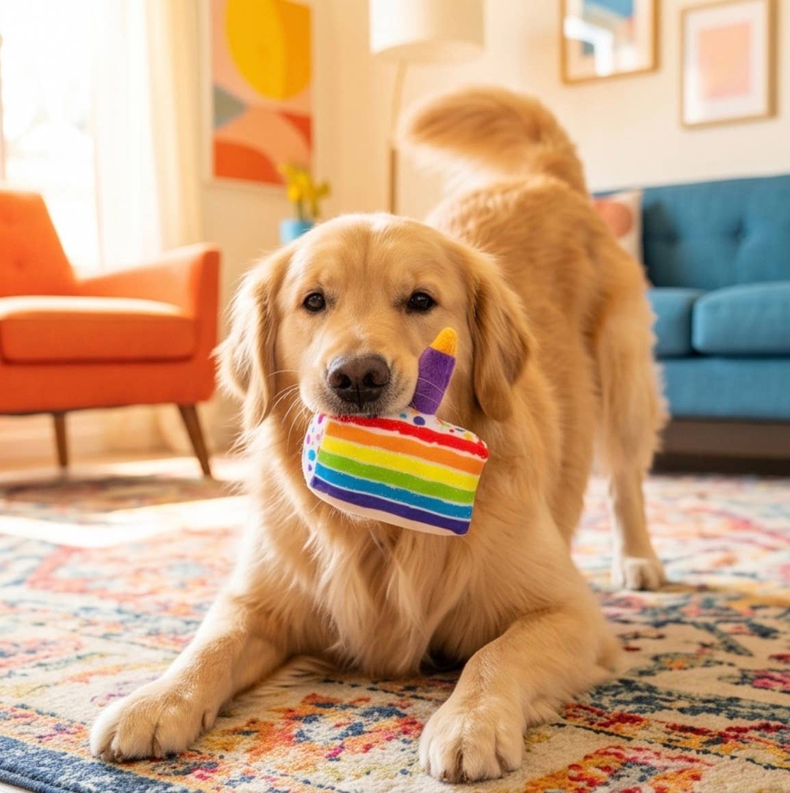 Birthday Cake Slice  | Squeaker Dog Toy