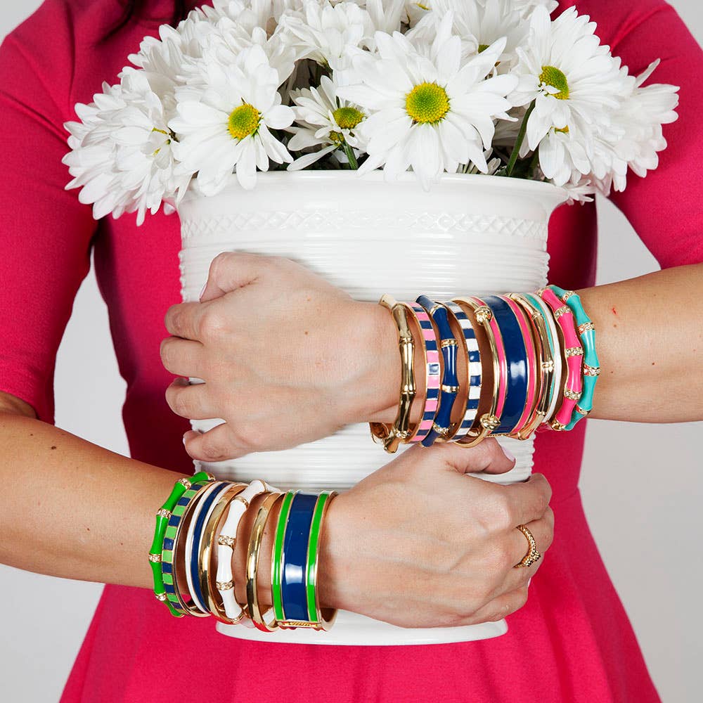 Enamel Stone Bamboo Bracelet