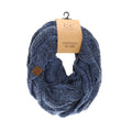 Metallic cable knit infinity scarf  Dark Denim