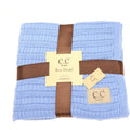 Baby CC Solid Ribbed Knit Blanket   Pale Blue