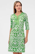 Split Neck Dress- Arabesque: Kelly