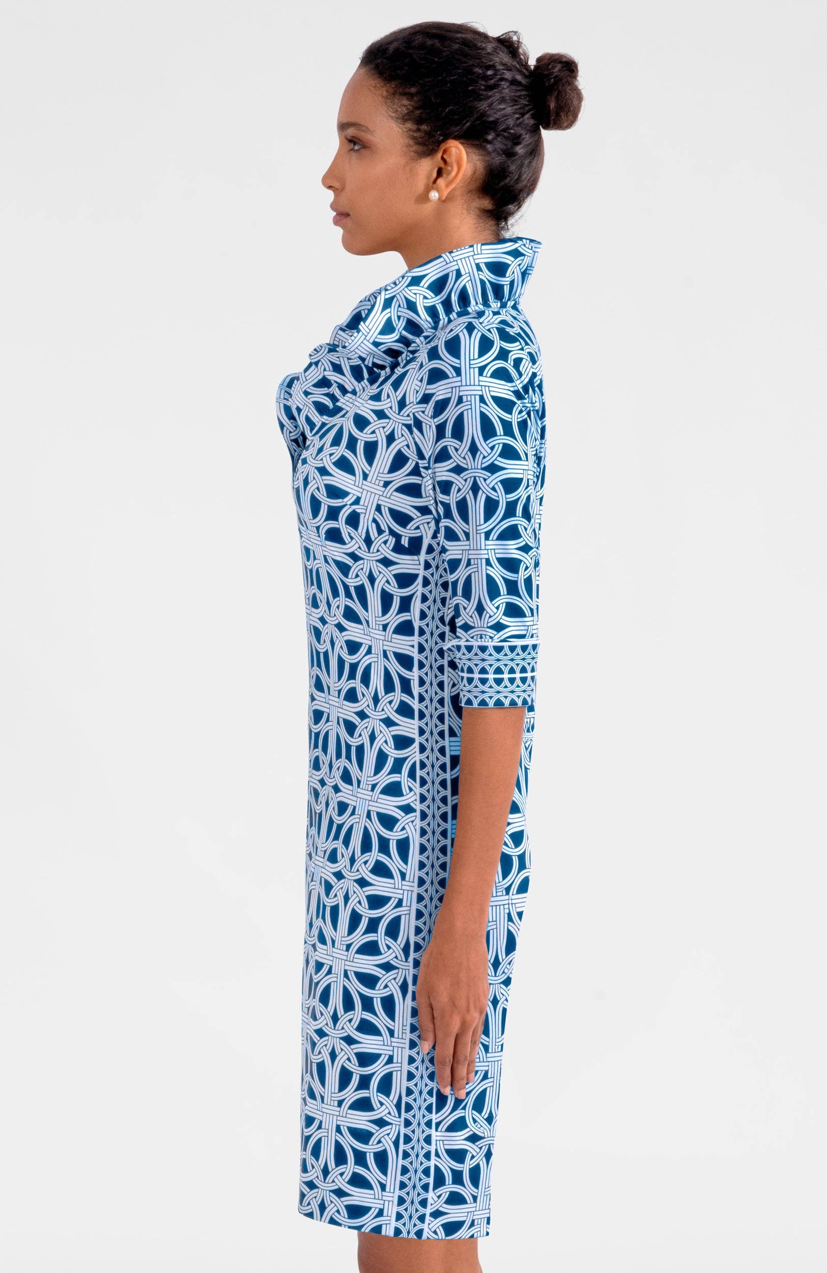 Jersey Ruffneck Dress - Ring Toss: Melon