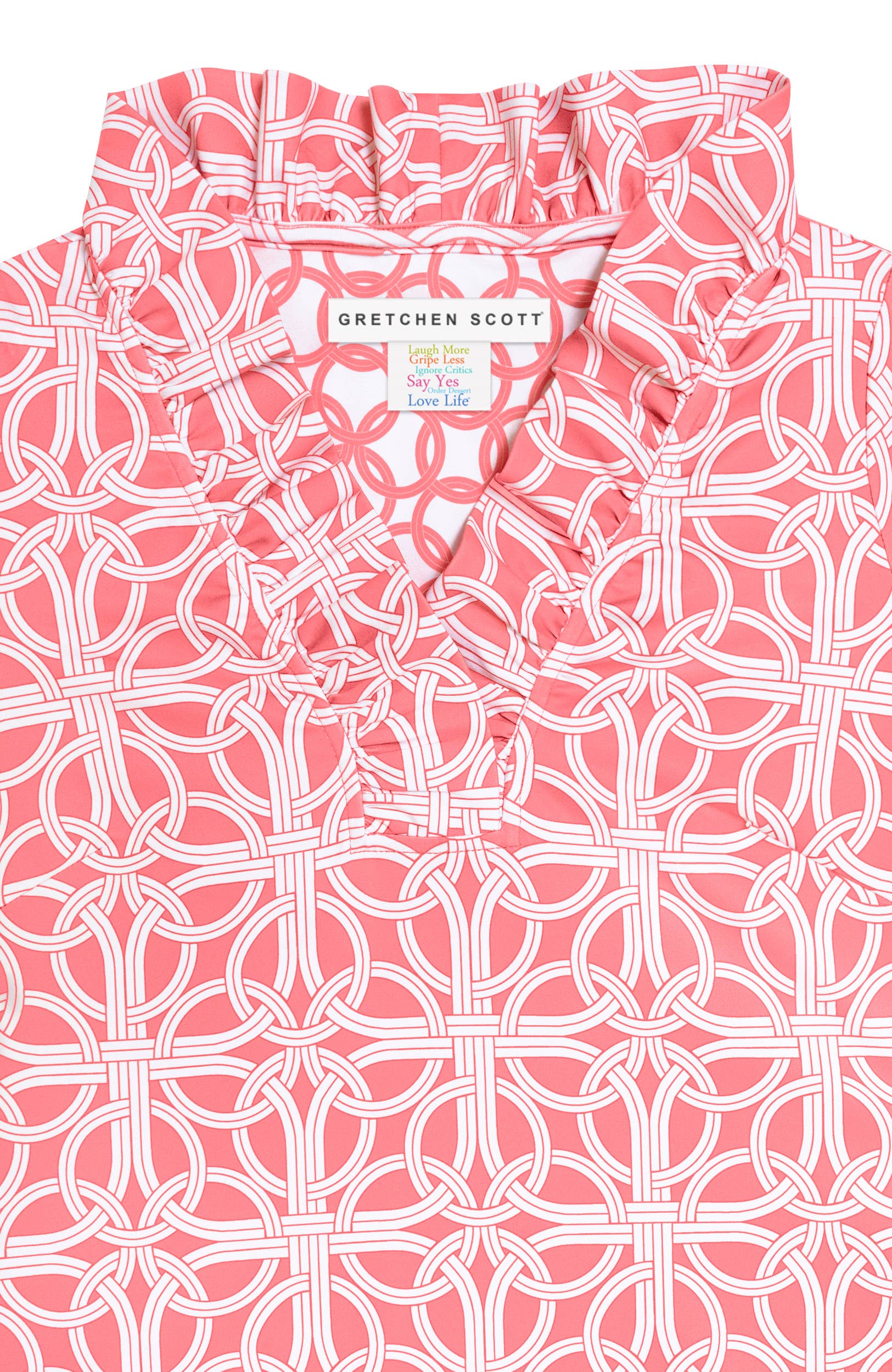 Jersey Ruffneck Dress - Ring Toss: Melon