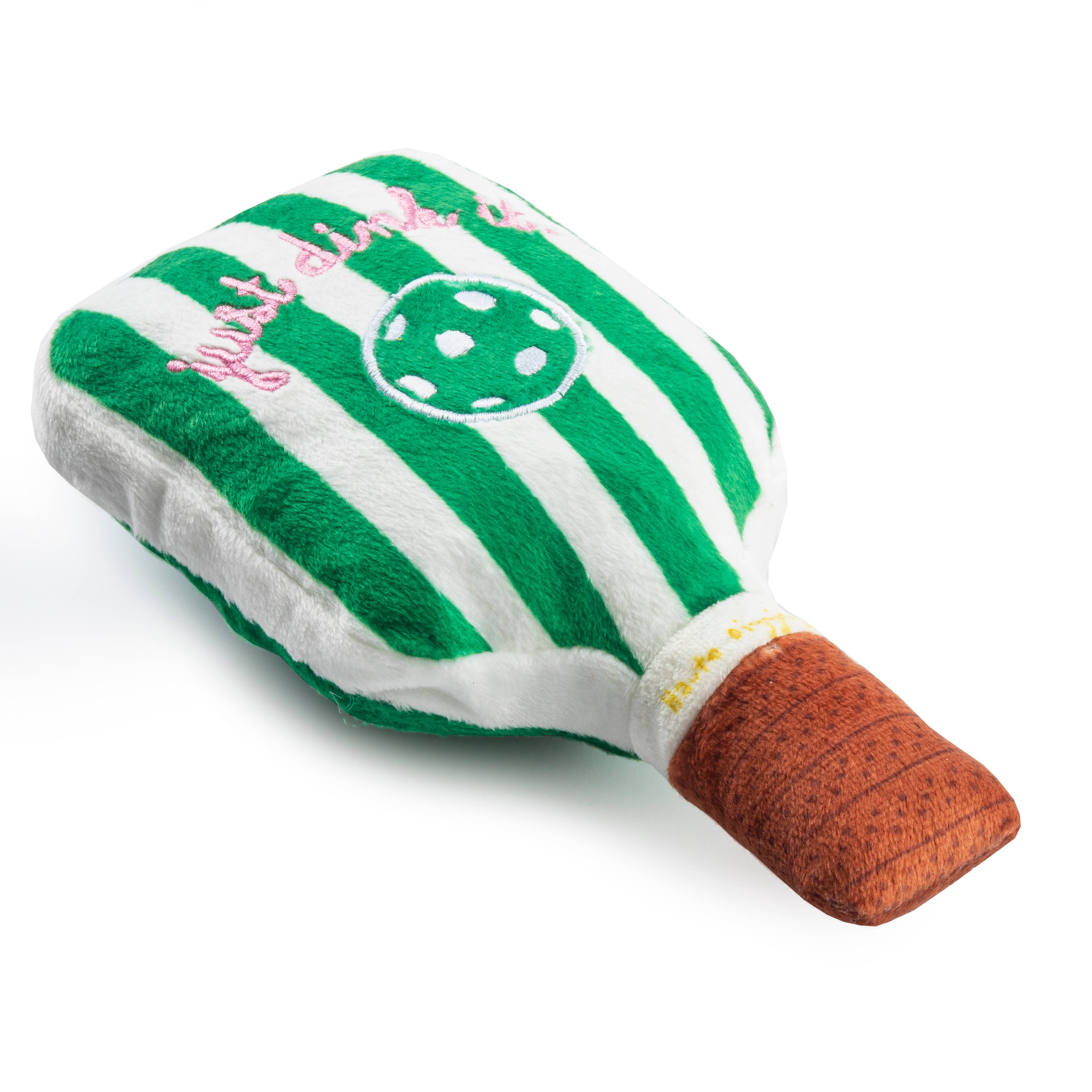 Green Stripe Pickleball Paddle  | Squeaker Dog Toy