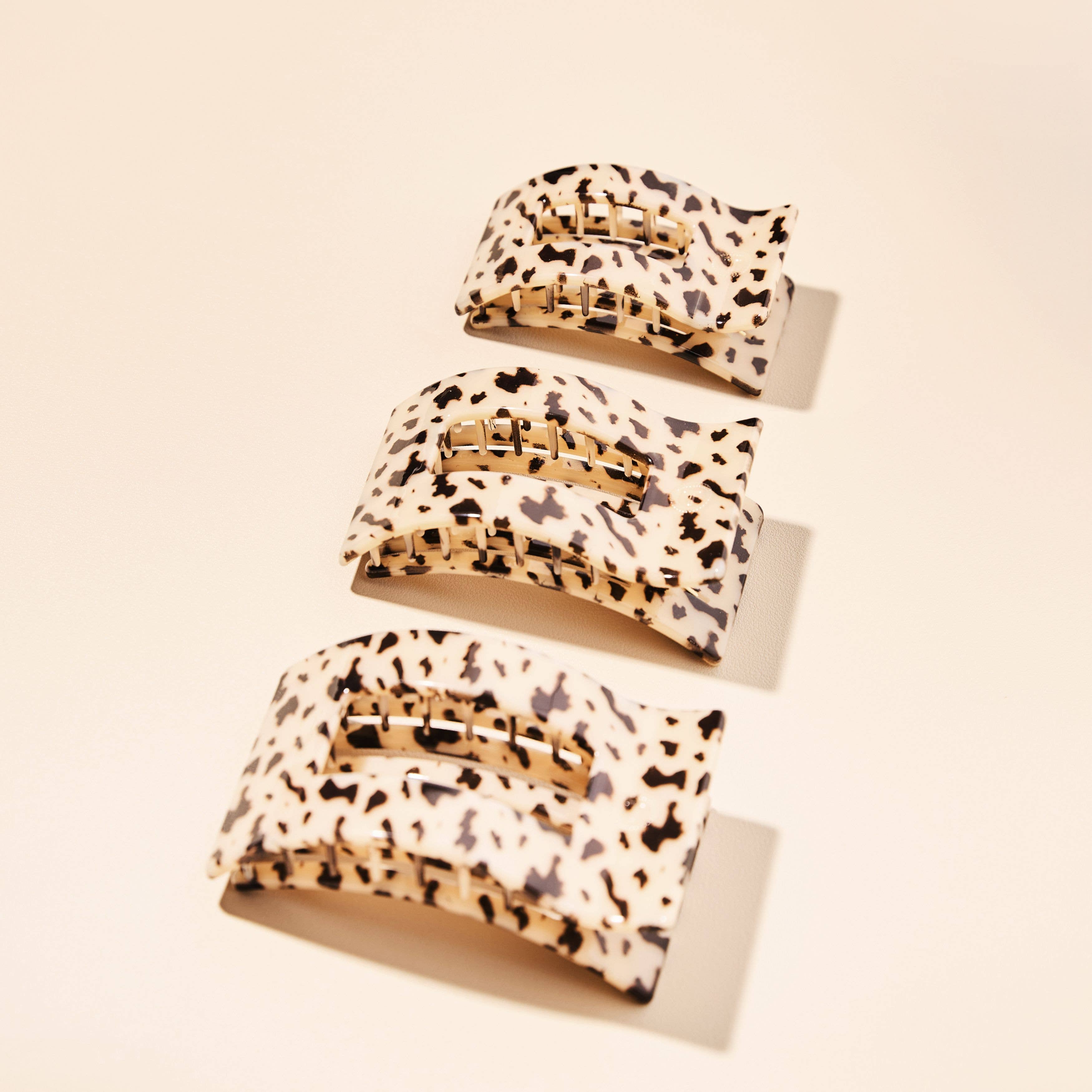Flat Rectangle Hair Clip | Large | Blonde Tortoise