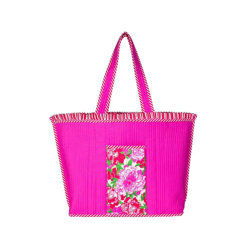Quilted Ruffle Tote, Maggies Bouquet