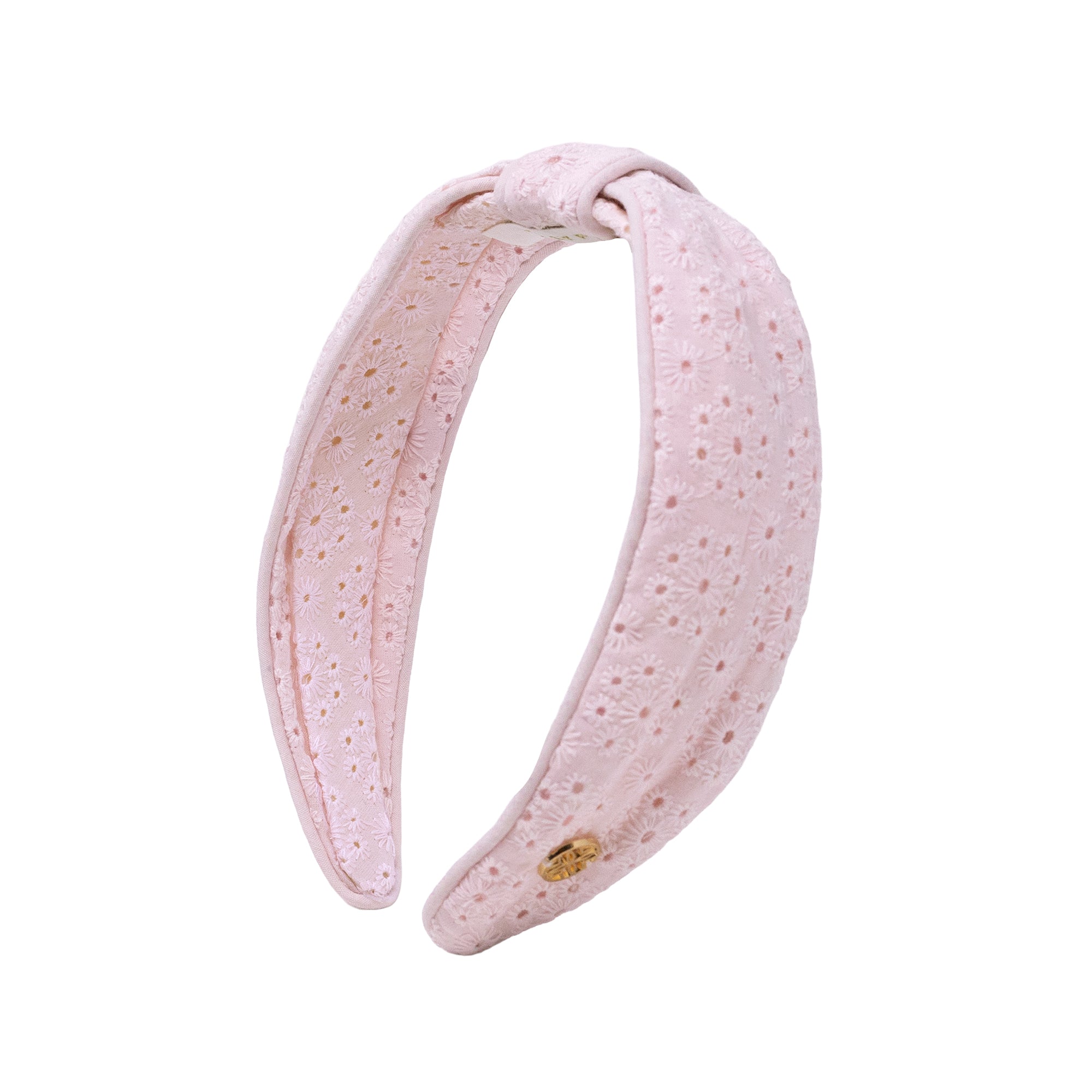 Eyelet Low Knot Headband Conch Shell Pink