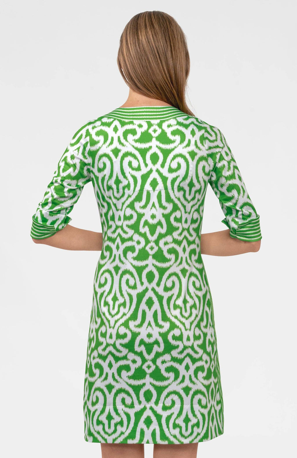 Split Neck Dress- Arabesque: Kelly