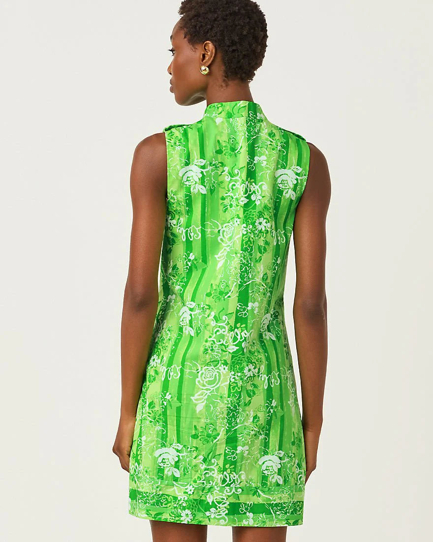 Zorella Shift Jackfruit Green Roseys Petals Overlay